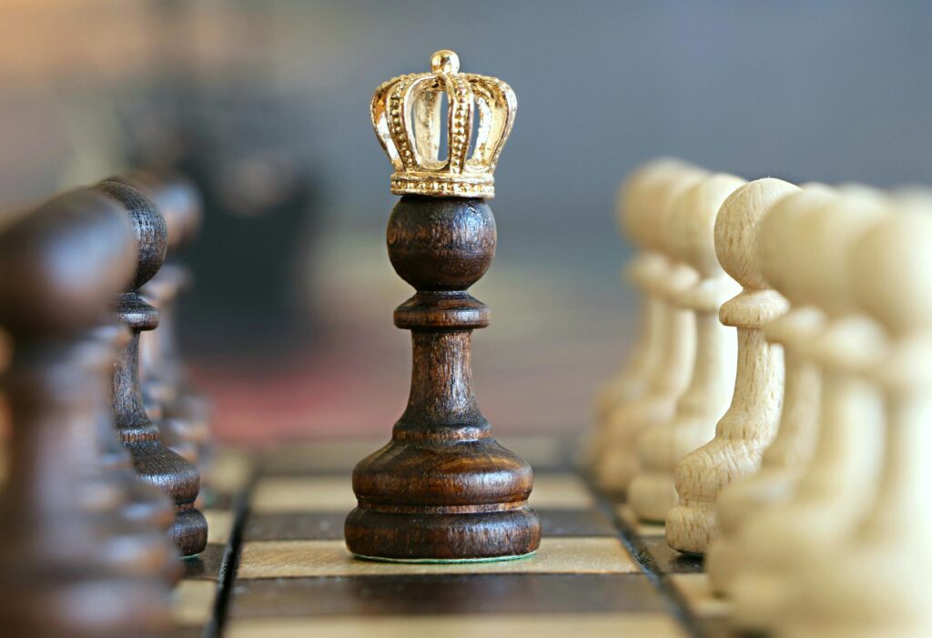 chess piece depicting being ahead of the game